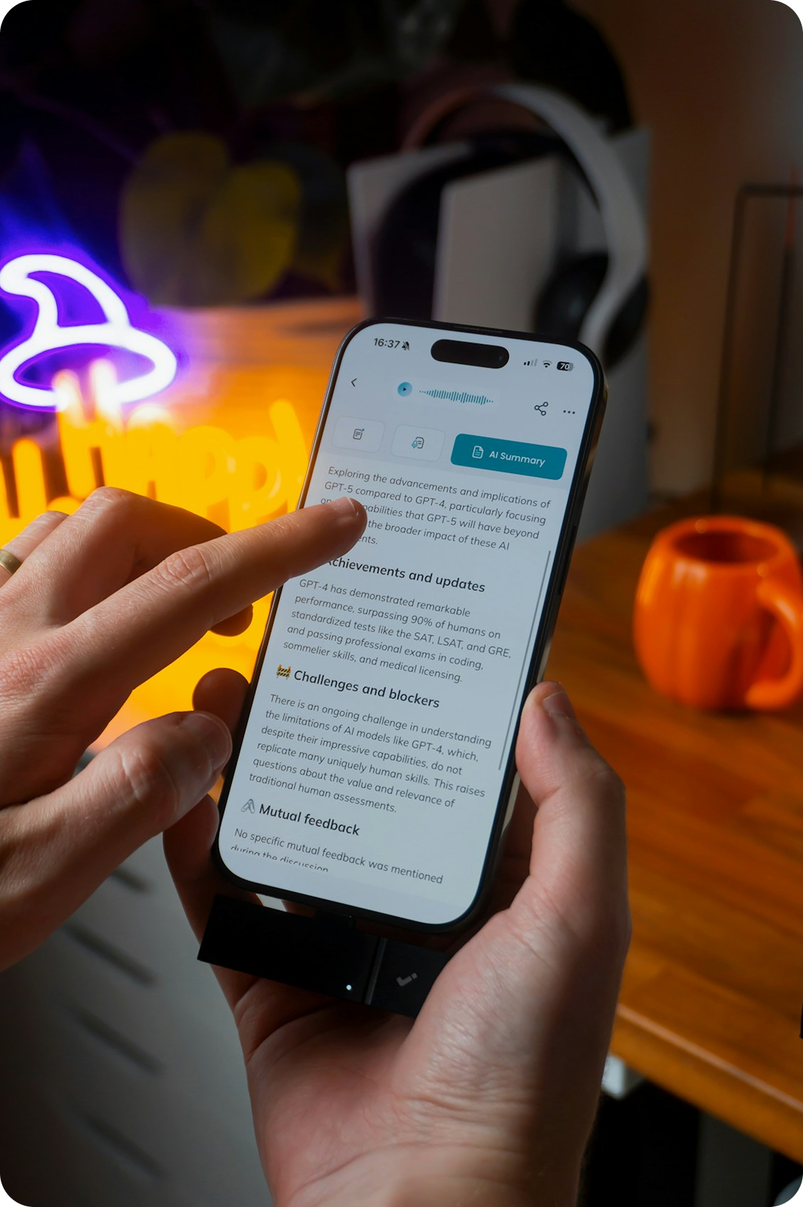 Research newsletter preview on a mobile device